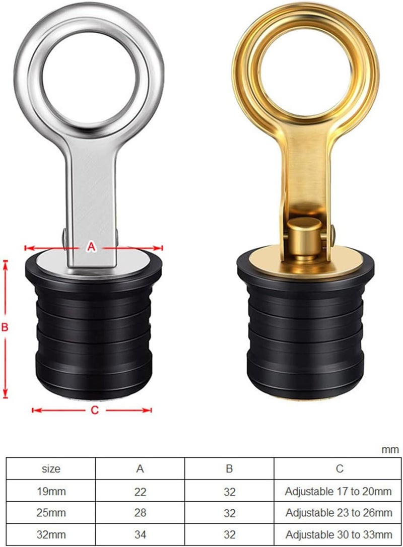 Gaderth Drain Plug 3/4-inch, 1-inch or 1-1/4-Inch Snap, Drain Plug Twist-Turn Marine Boat Drain Plugs, Stainless Steel Snap Snap Handle with Rubber Boat Drain Plug Stainless Steel 25mm - Image 5